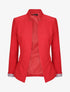 Blazer droit uni à col cranté - Rouge - 4