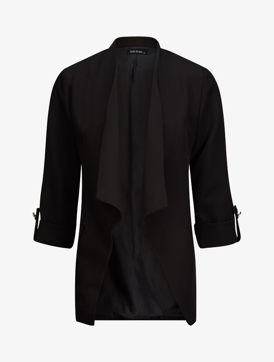 Blazer oversize à pans asymétriques - Noir - 1