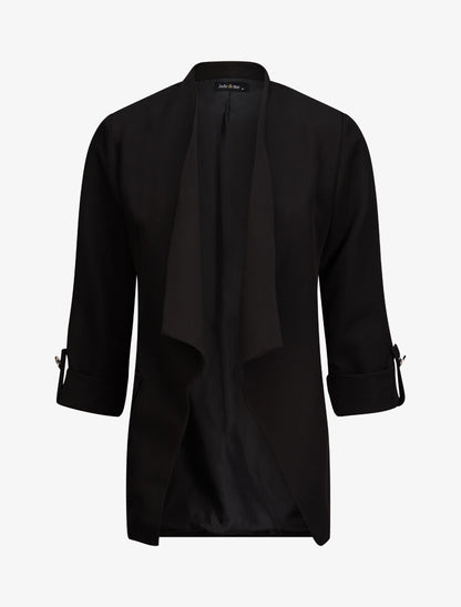Blazer oversize à pans asymétriques - Noir - 1