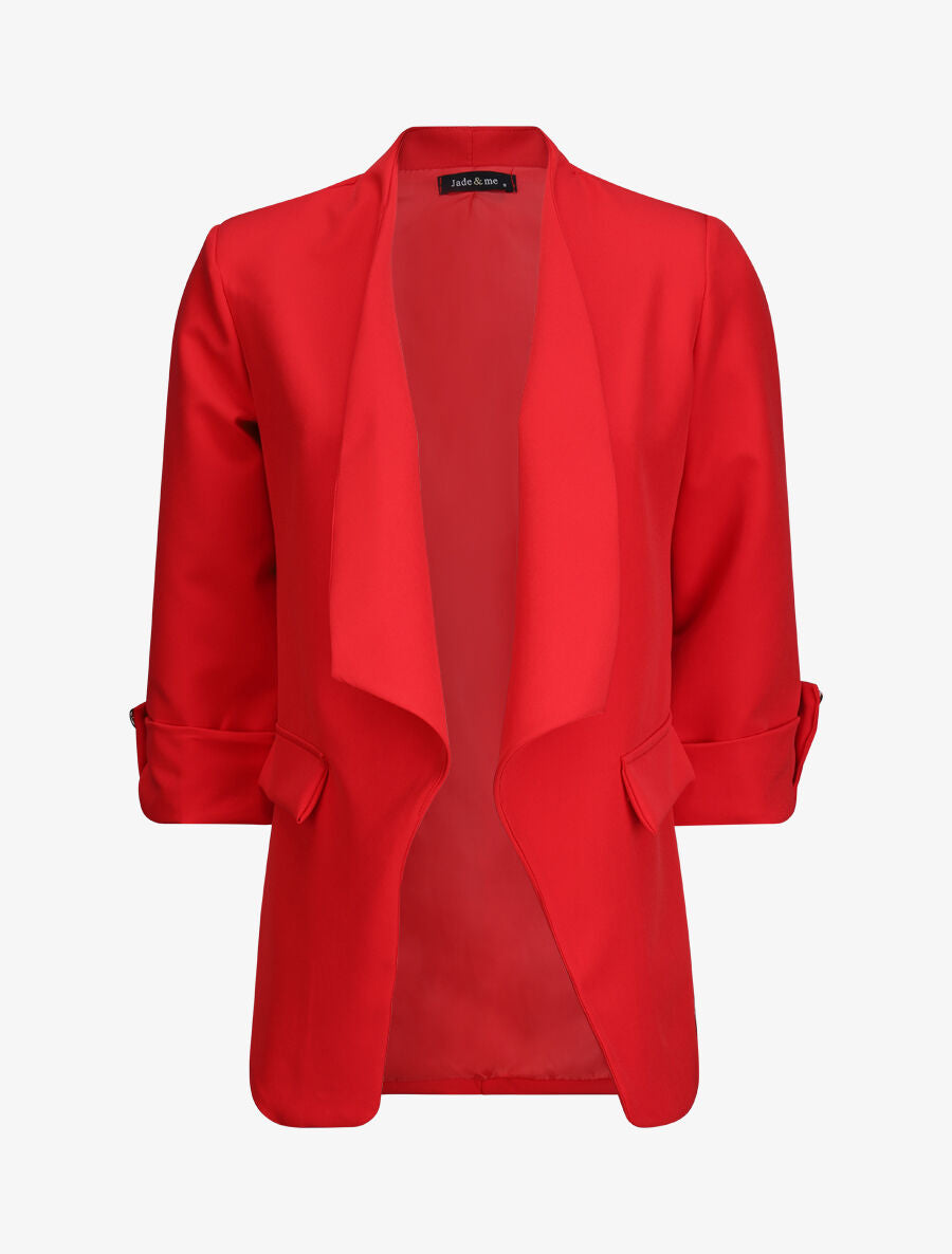 Blazer oversize à pans asymétriques - Rouge - 1