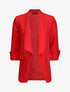Blazer oversize à pans asymétriques - Rouge - 1