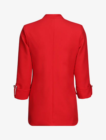 Blazer oversize à pans asymétriques - Rouge - 2