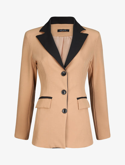 Blazer oversize bi-couleur - Camel - 4