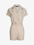 Combishort uni à bords à revers - Beige - 1
