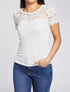 Top en tulle et à dentelle - Blanc - 1