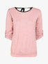 Pull fin à dos ouvert à détail dentelle - Rose - 1