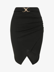 Mini jupe portefeuille - Noir - 4