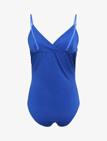 Body ajusté cache-coeur à fines bretelles - Bleu électrique - 2