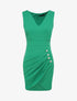 Robe portefeuille à boutons stylisés - Vert - 1