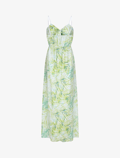 Robe longue à imprimé fleurs tropicales - Vert d&