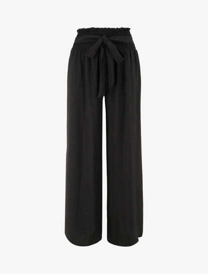 Pantalon ample à taille élastiquée - Noir - 4