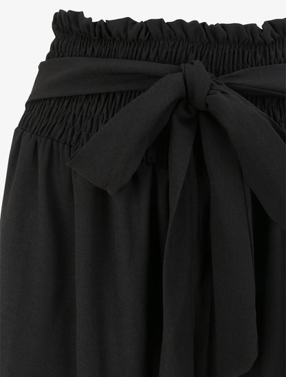 Pantalon ample à taille élastiquée - Noir - 3