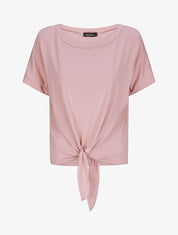 Top oversize uni à épaules ajourées - Rose poudré - 5