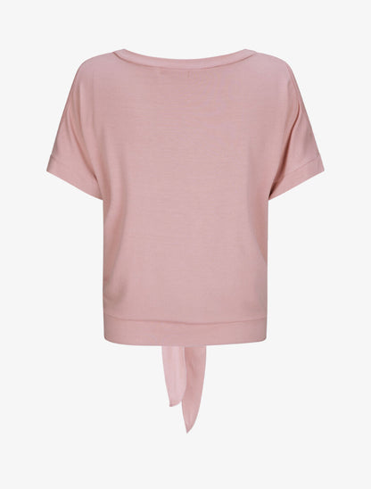 Top oversize uni à épaules ajourées - Rose poudré - 2