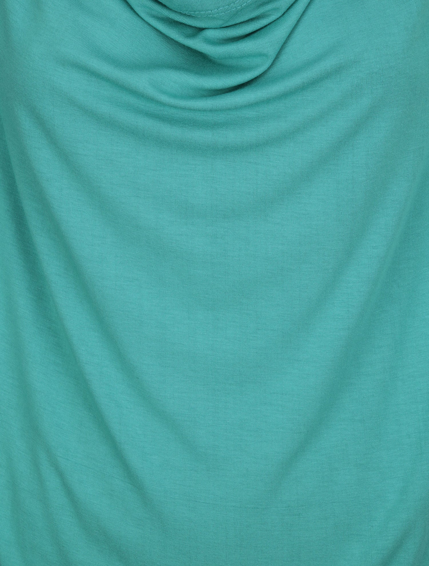 Top oversize uni à col bénitier - Turquoise - 3