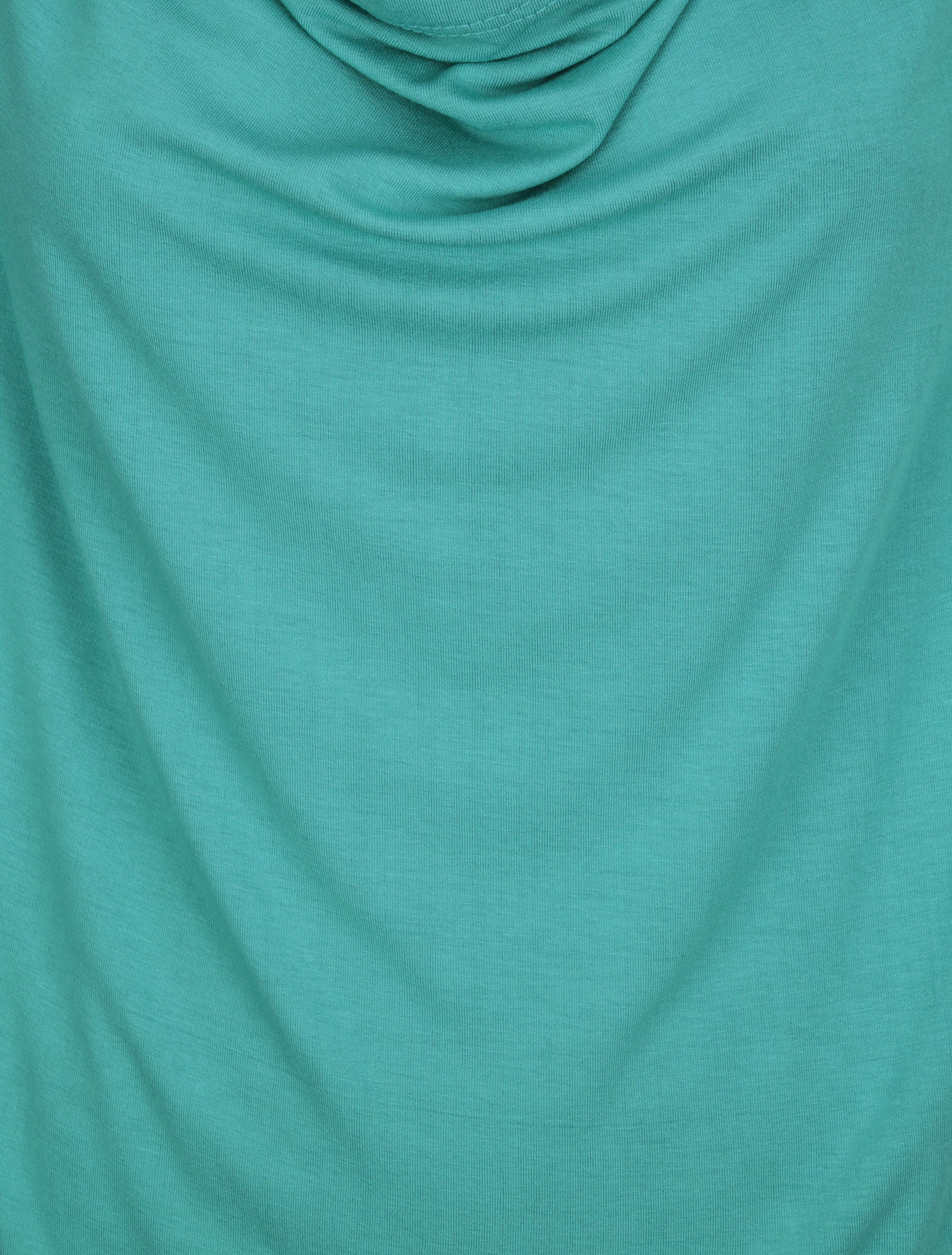 Top oversize uni à col bénitier - Turquoise - 3
