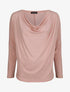 Top oversize uni à col bénitier - Rose poudré - 1