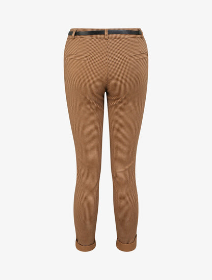 Pantalon 7/8 imprimé trèfle à revers - Camel - 2