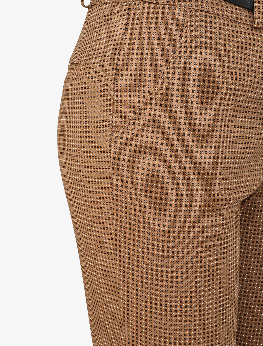 Pantalon 7/8 imprimé trèfle à revers - Camel - 3