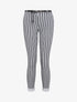 Pantalon 7/8 imprimé rayé à revers - Marine - 4