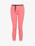 Pantalon 7/8 imprimé rayé à revers - Rouge - 1