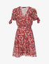 Robe à imprimé fleurs printanières - Bordeaux - 1