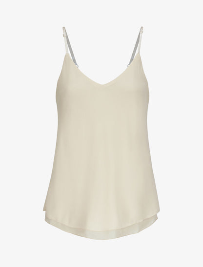Top en voile à fines bretelles - Beige - 1