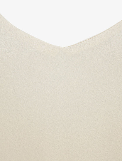 Top en voile à fines bretelles - Beige - 3