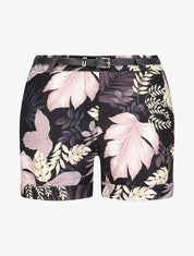 Short à ourlets imprimé végétal - Beige - 1