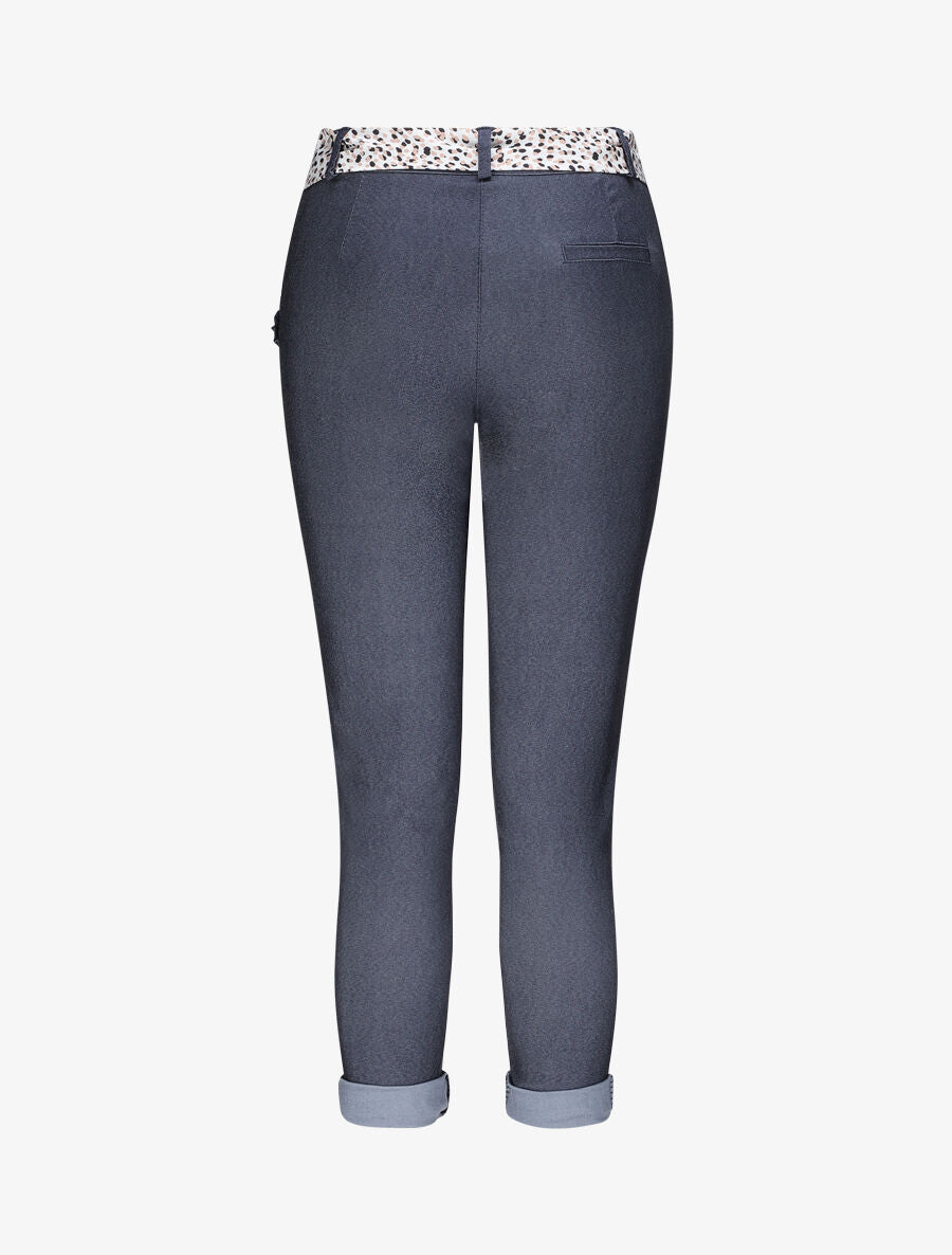 Pantalon chino droit à poches volantées - Bleu denim - 2