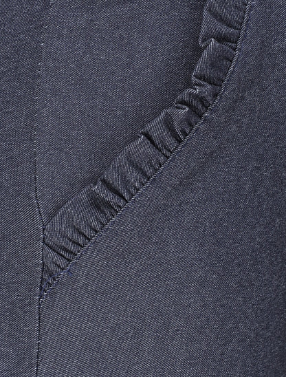 Pantalon chino droit à poches volantées - Bleu denim - 3