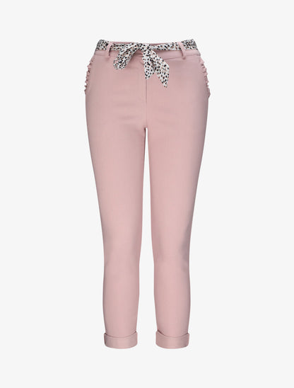 Pantalon chino droit à poches volantées - Rose - 4