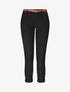 Pantalon chino taille haute uni en coton mélangé - Noir - 4