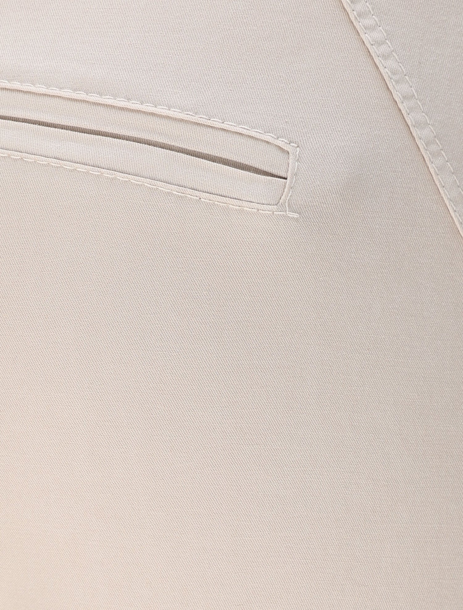 Pantalon chino taille haute uni en coton mélangé - Beige - 3