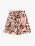 Short imprimé fleuri et animal à revers - Beige - 5