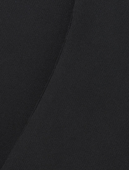 Pantalon uni à revers - Noir - 3
