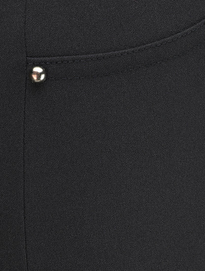 Pantalon slim à taille élastiquée - Noir - 3
