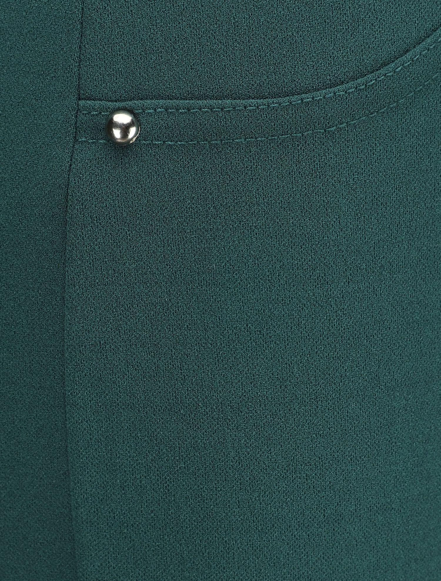 Pantalon slim à taille élastiquée - Vert sapin - 3