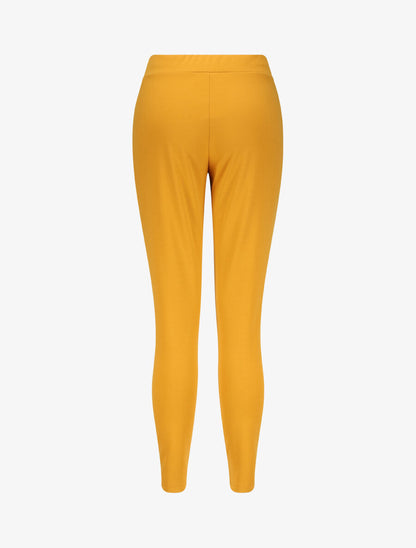Pantalon slim à taille élastiquée - Jaune moutarde - 2