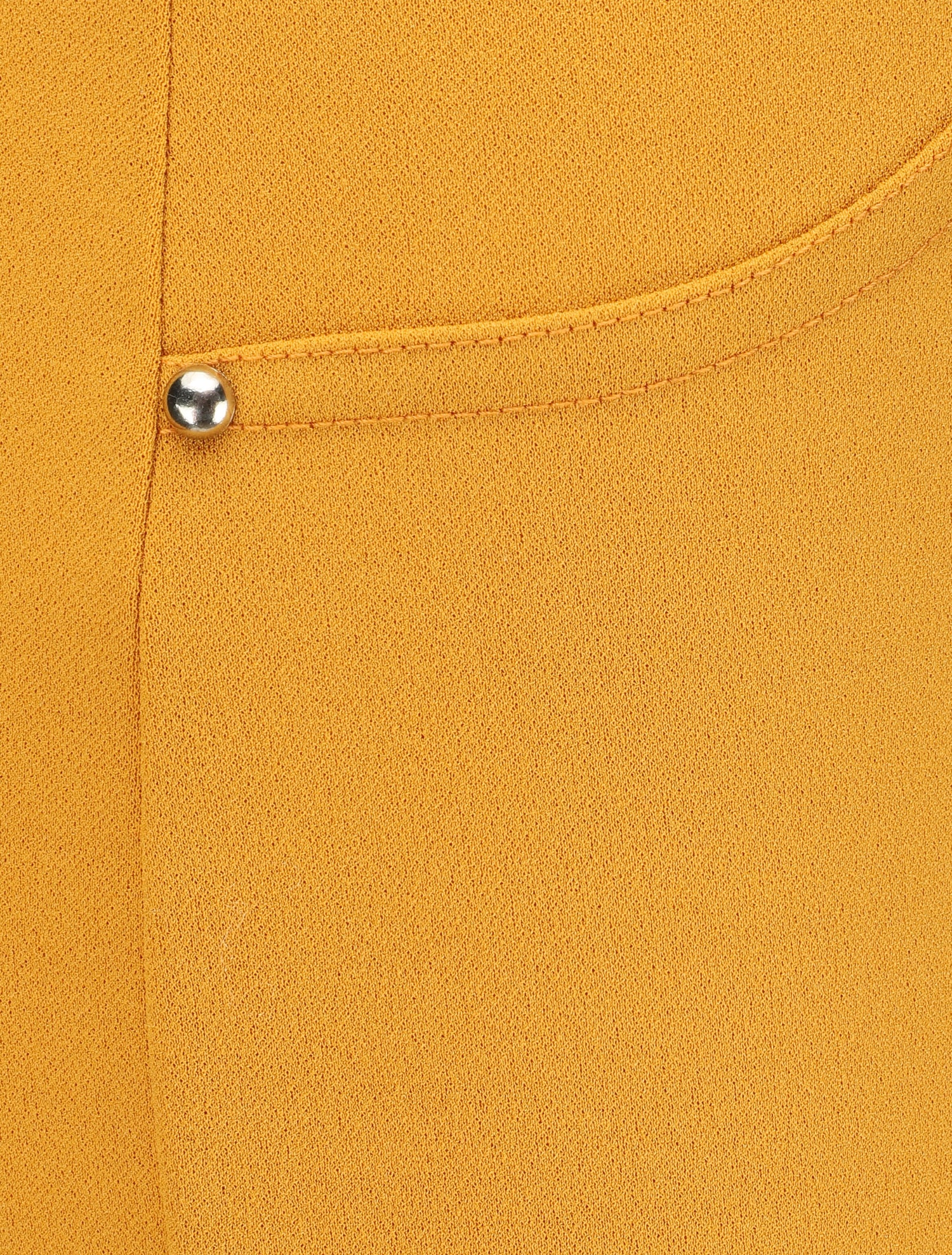 Pantalon slim à taille élastiquée - Jaune moutarde - 3