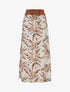 Jupe longue à imprimé fleurs de lys - Beige - 1
