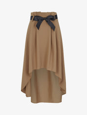 Jupe midi asymétrique - Marron - 4