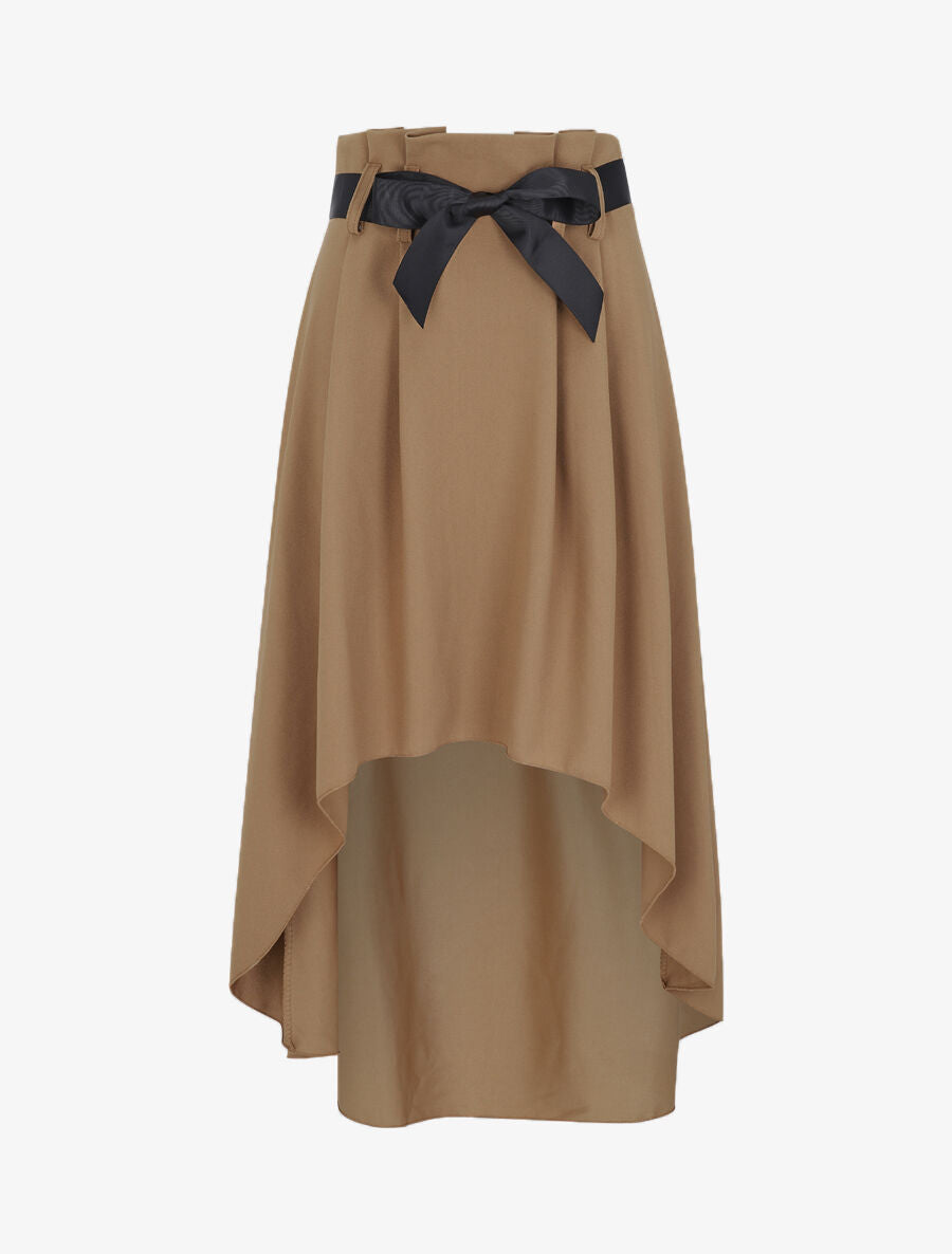 Jupe midi asymétrique - Marron - 4