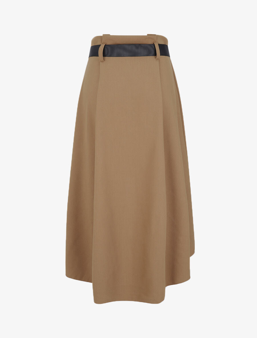 Jupe midi asymétrique - Marron - 2