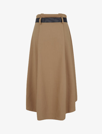 Jupe midi asymétrique - Marron - 2