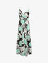 Robe longue à imprimé grandes roses - Vert d&