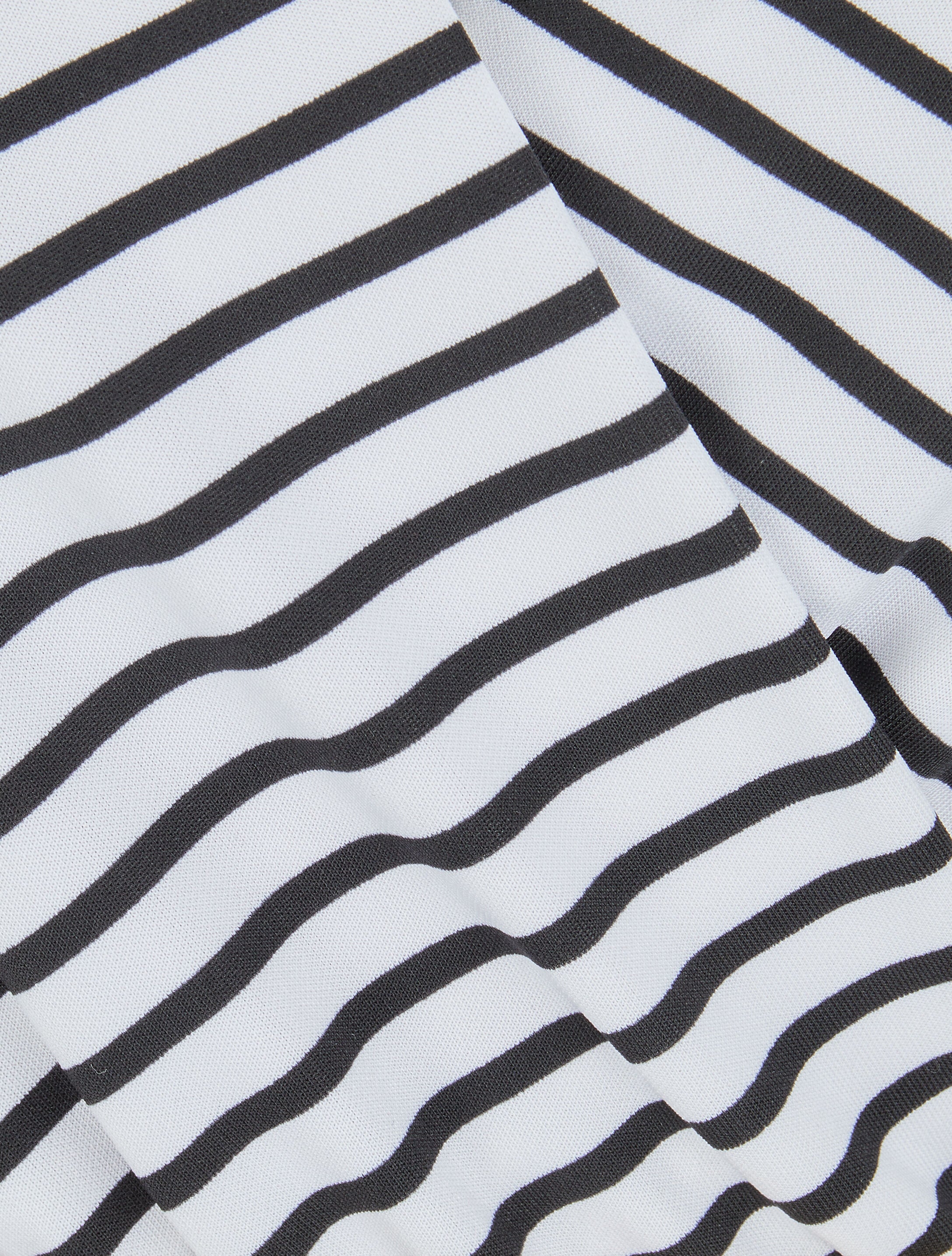 Robe longue évasée à rayures - Noir - 3