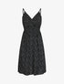 Robe empire mi-longue imprimé fleurs des champs - Noir - 1