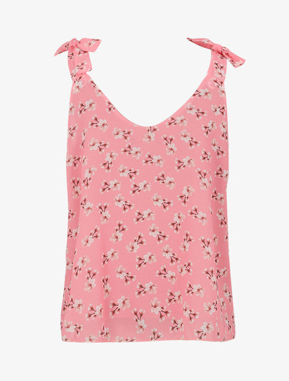 Blouse imprimé fleuri à bretelles - Rose - 2