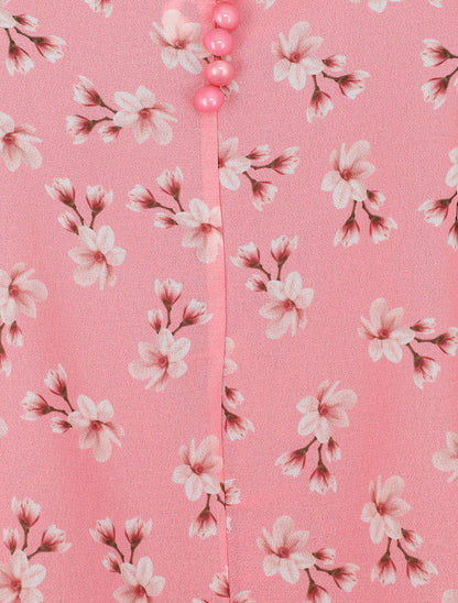 Blouse imprimé fleuri à bretelles - Rose - 3